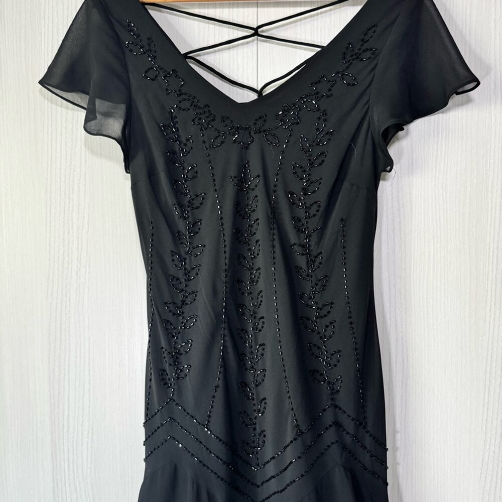 S.L. Fashions Elegant Black Asymmetrical Dress